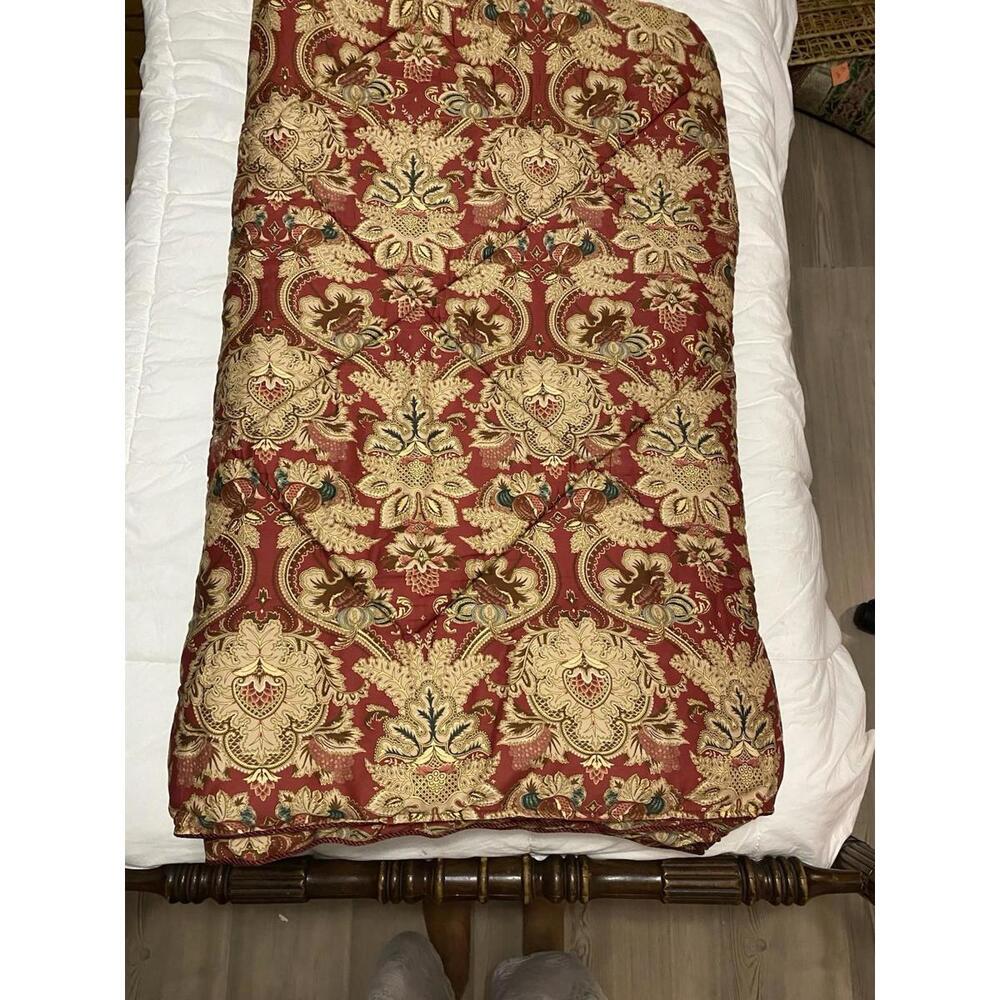 Vintage Ralph Lauren Jardiniere Red Medallion  Jacobean King Comforter HTF USA